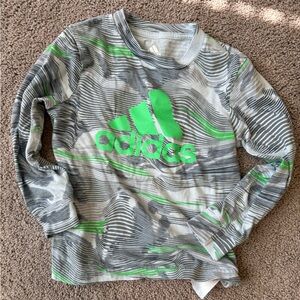 Adidas Kids Long Sleeve Shirt in Green and Gray